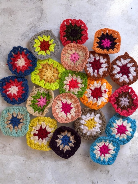 Other - Colorful Crochet Granny Squares - Multicolor Set